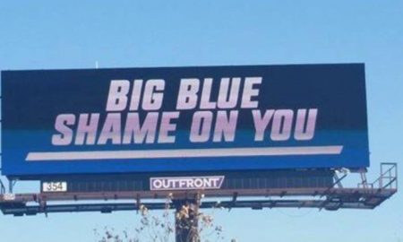 Digital Billboards Pop Up Along NJ Highways "Shame On You Big Blue"