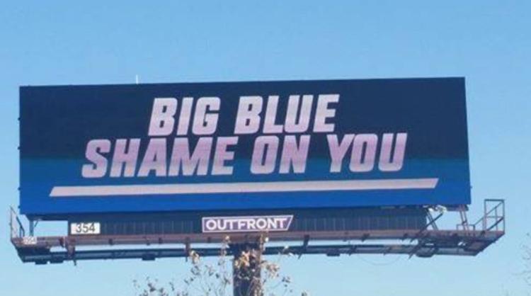 Digital Billboards Pop Up Along NJ Highways "Shame On You Big Blue"