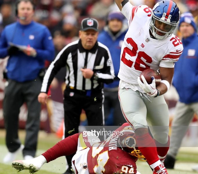 Watch: Saquon Barkley coach Up The O-Line before his 78-Yard TD Run