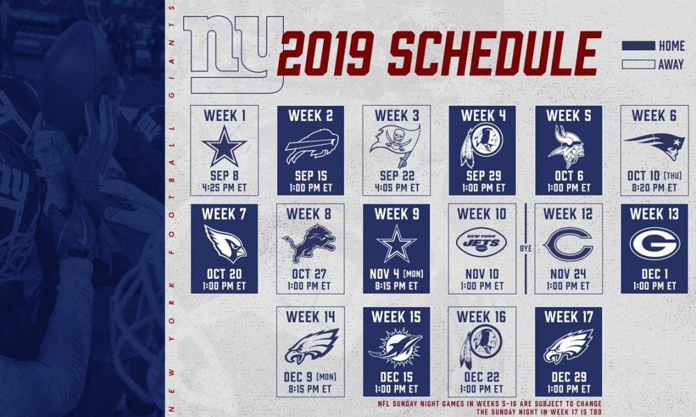 Giants 2019 Schedule