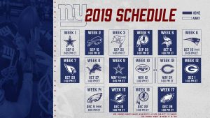 Giants 2019 Schedule